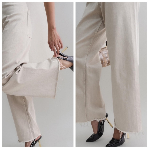 Zara Off White The Marine Straight High Rise Slim Fit Relaxed Leg Jeans Size 10 - Picture 10 of 13